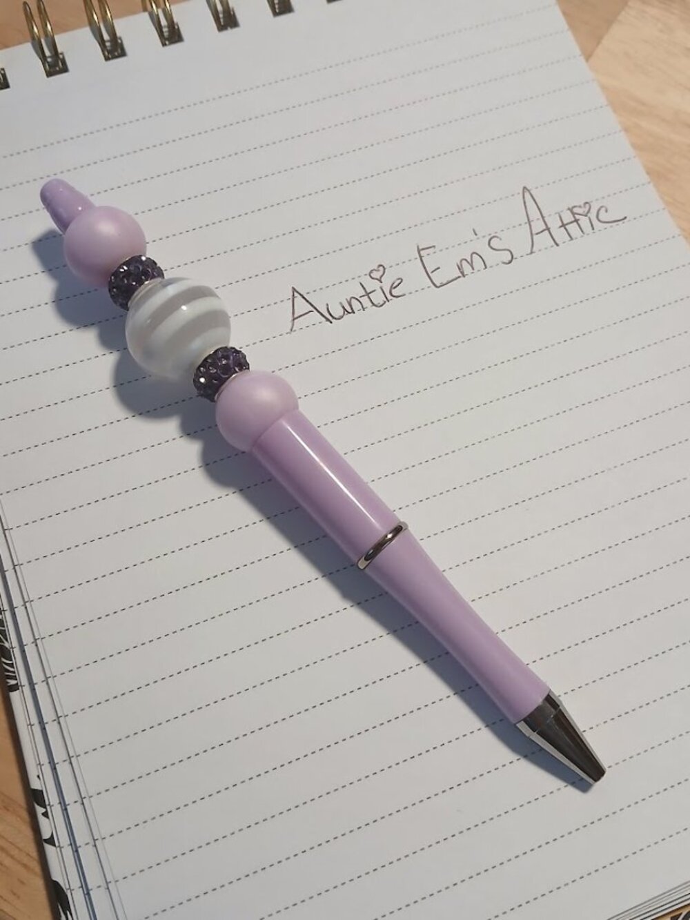 Purple Swirl Beaded pen